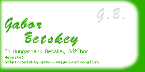 gabor betskey business card